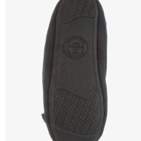 NEW Isotoner Women's Woodlands Hoodback Moccasin with Fur, Black, SM 5-6 - Picture 4 of 5